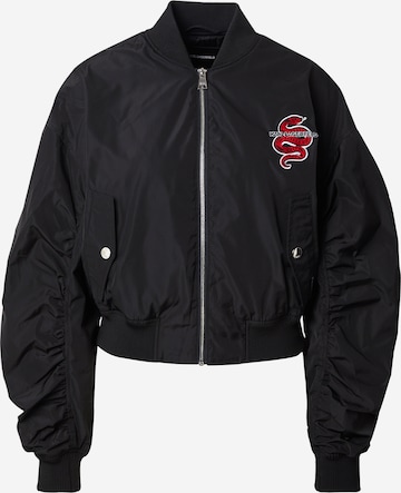 melns Karl Lagerfeld Starpsezonu jaka: no priekšpuses