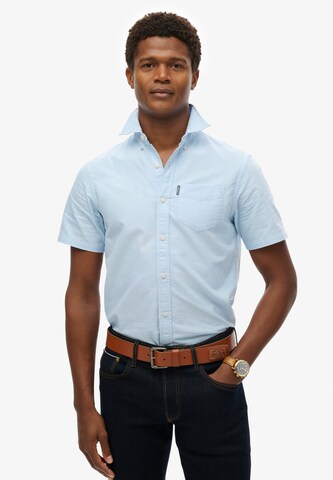 Superdry Regular fit Button Up Shirt in Blue: front