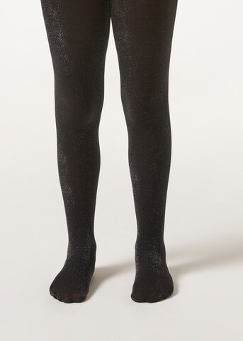 CALZEDONIA Regular Tights in Black: front