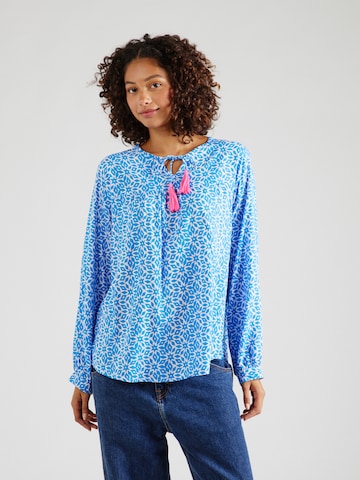 Zwillingsherz Blouse 'Irma' in Blauw: voorkant