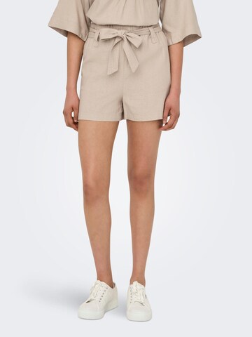 ONLY Regular Trousers 'Caro' in Beige: front
