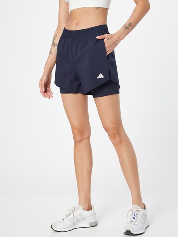 ADIDAS PERFORMANCE Regular Sportbroek 'Aeroready Minimal Two-In-One' in Blauw: voorkant