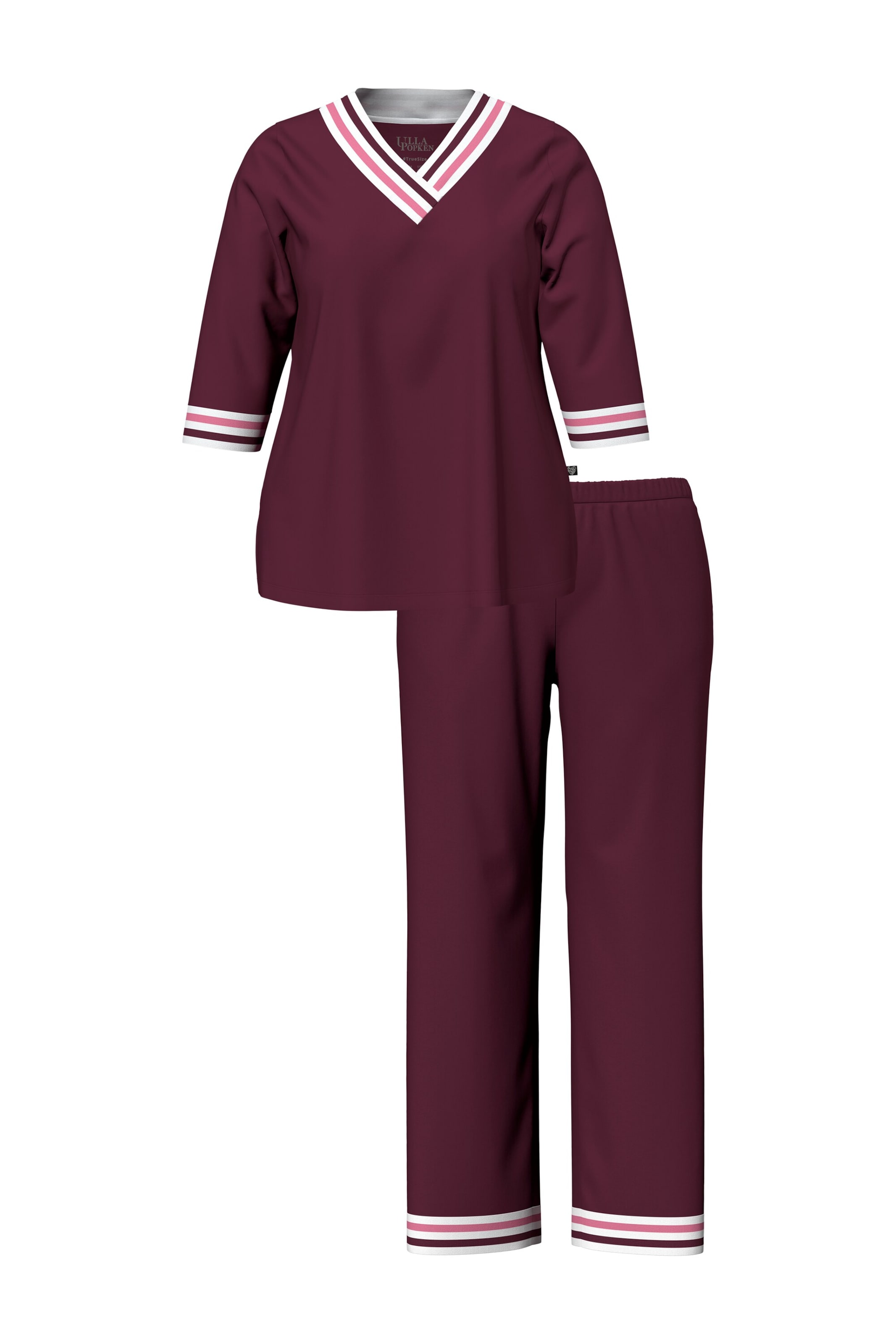 Ulla Popken Pajama in M-L in Dark red / White, Item view
