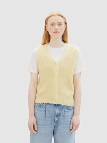 TOM TAILOR DENIM Knitted Vest in Yellow: front