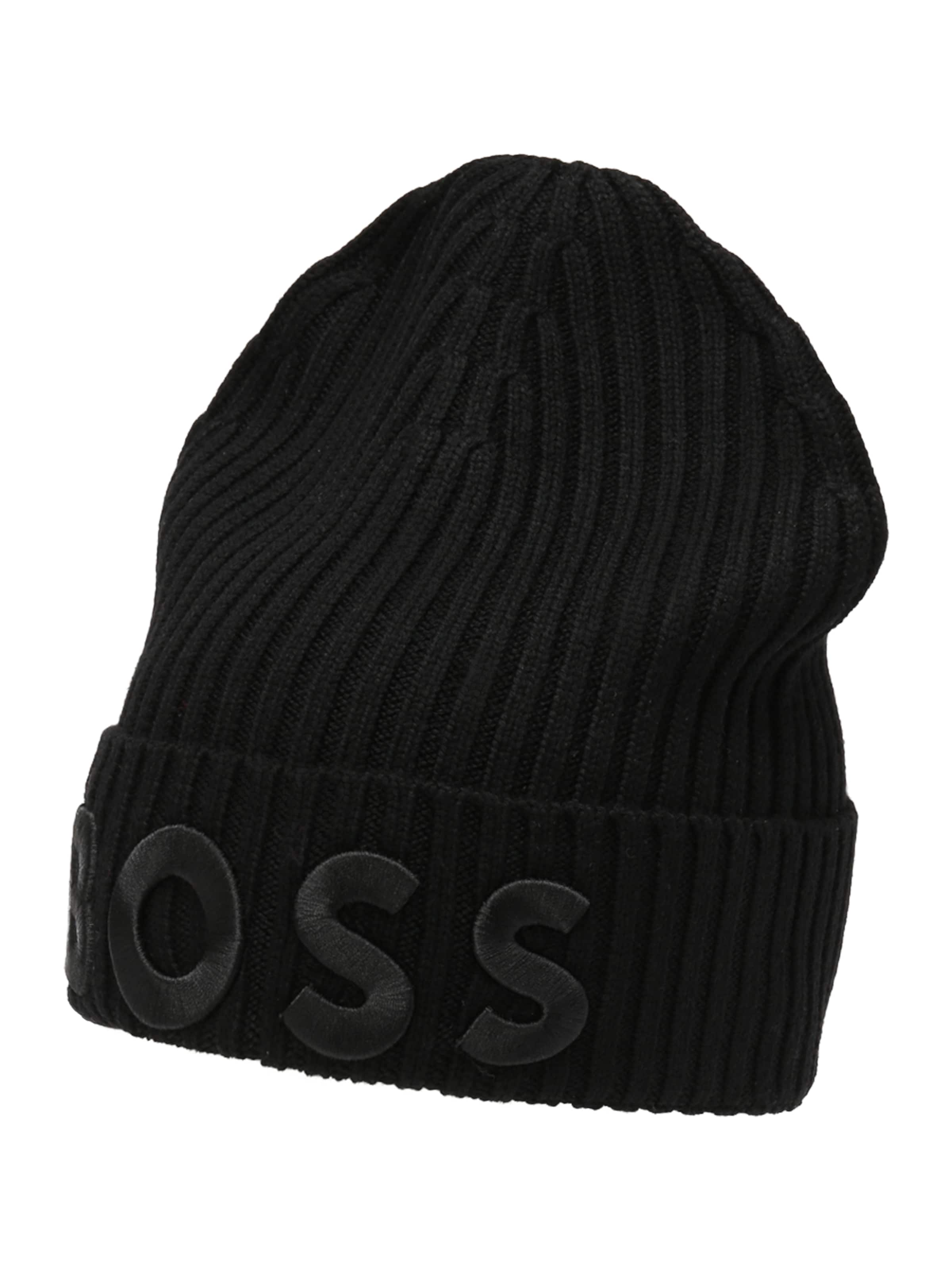 BOSS Beanie in Black: front
