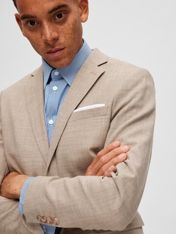 SELECTED HOMME Slim fit Blazer 'SLHOasis' in Beige