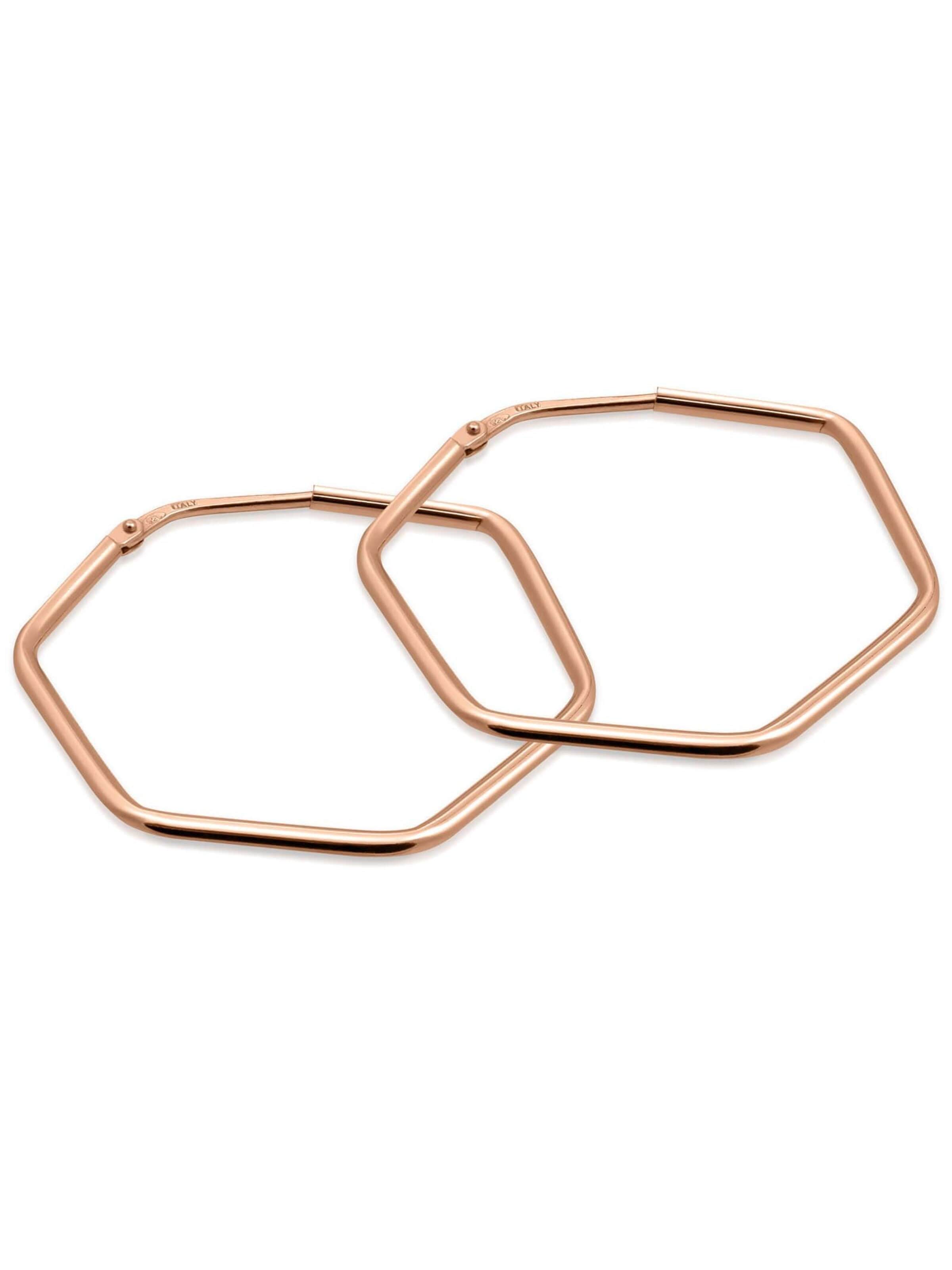 modabilé Ohrringe 'HEXAGON Dezent'‌‌‌‌‌‌ in Gold: Vorderseite