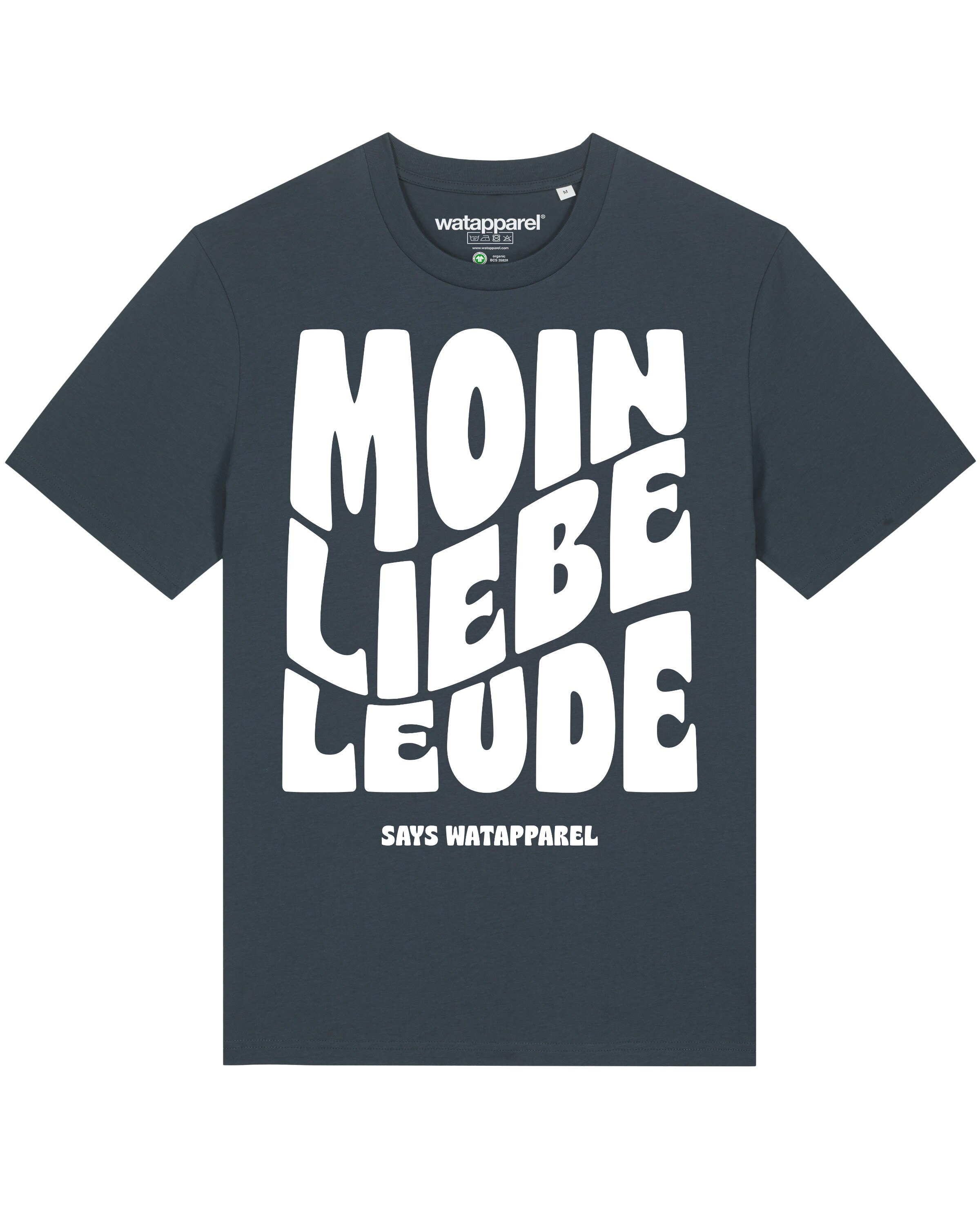 Watapparel Shirt 'Moin liebe Leude' in Grey: front
