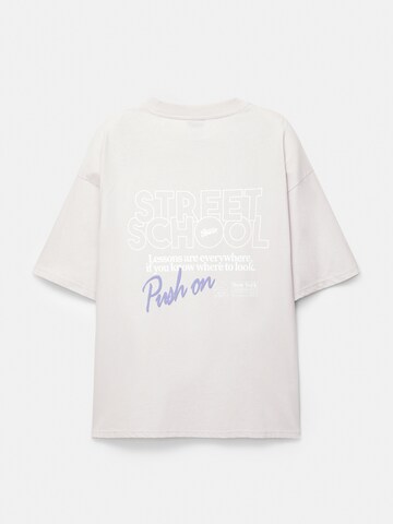 Pull&Bear Paita 'STWD STREET SCHOOL' värissä harmaa