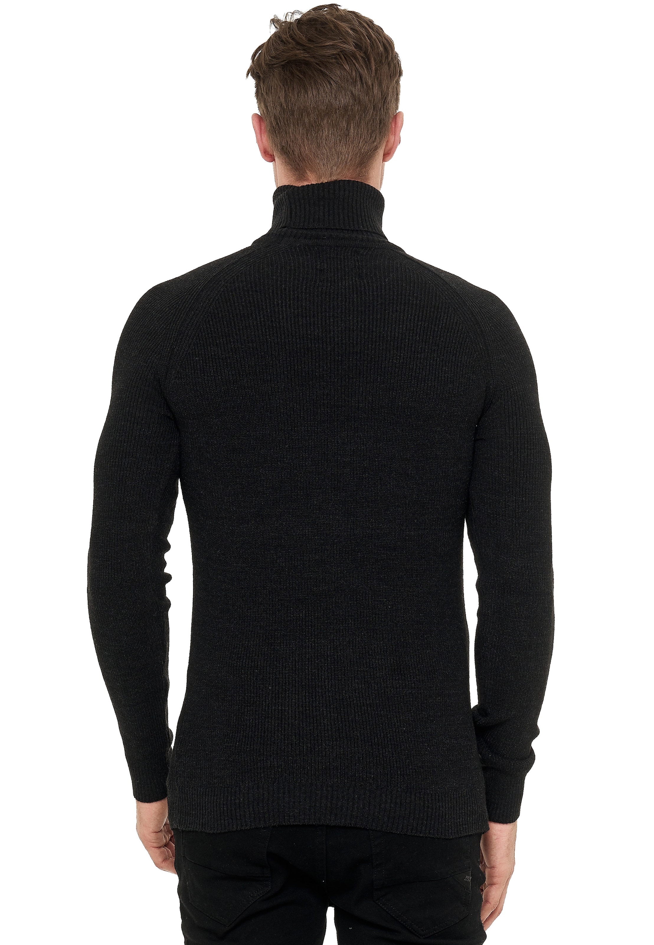 Rusty Neal Pullover mit stilvollem Rollkragen in Grau