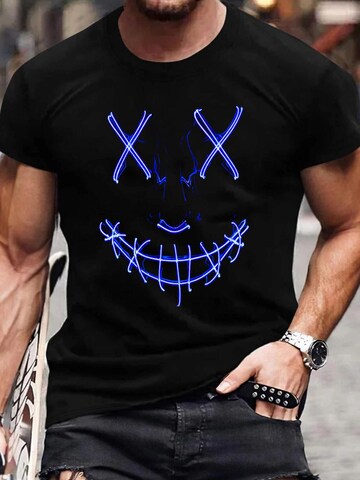 RMK Shirt '"Basic Vintage Smile"' in Schwarz