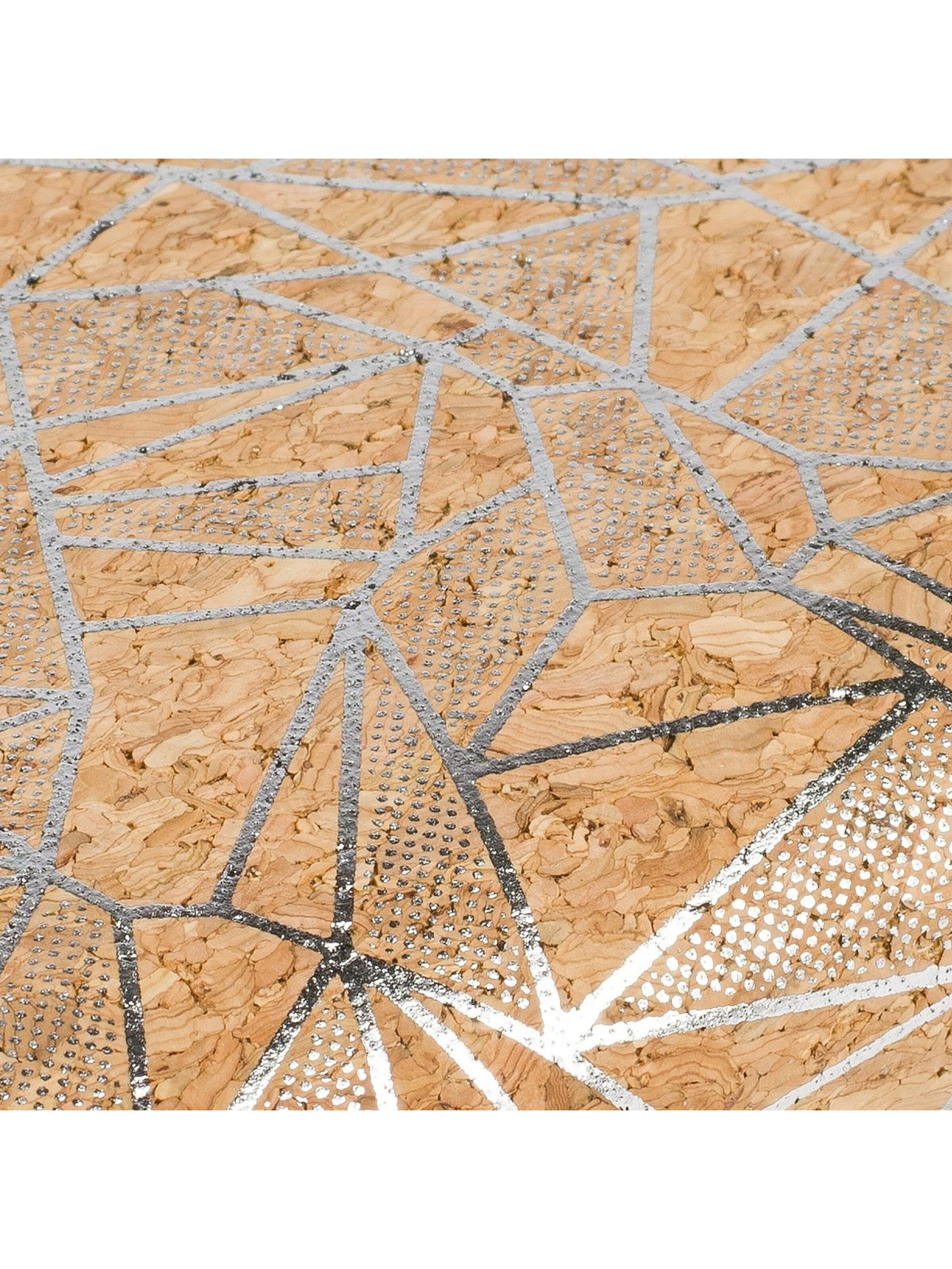 styleBREAKER Portemonnaie 'Kork Geldbörse mit Prisma Muster'‌‌‌‌‌‌‌‌‌‌ in Silber