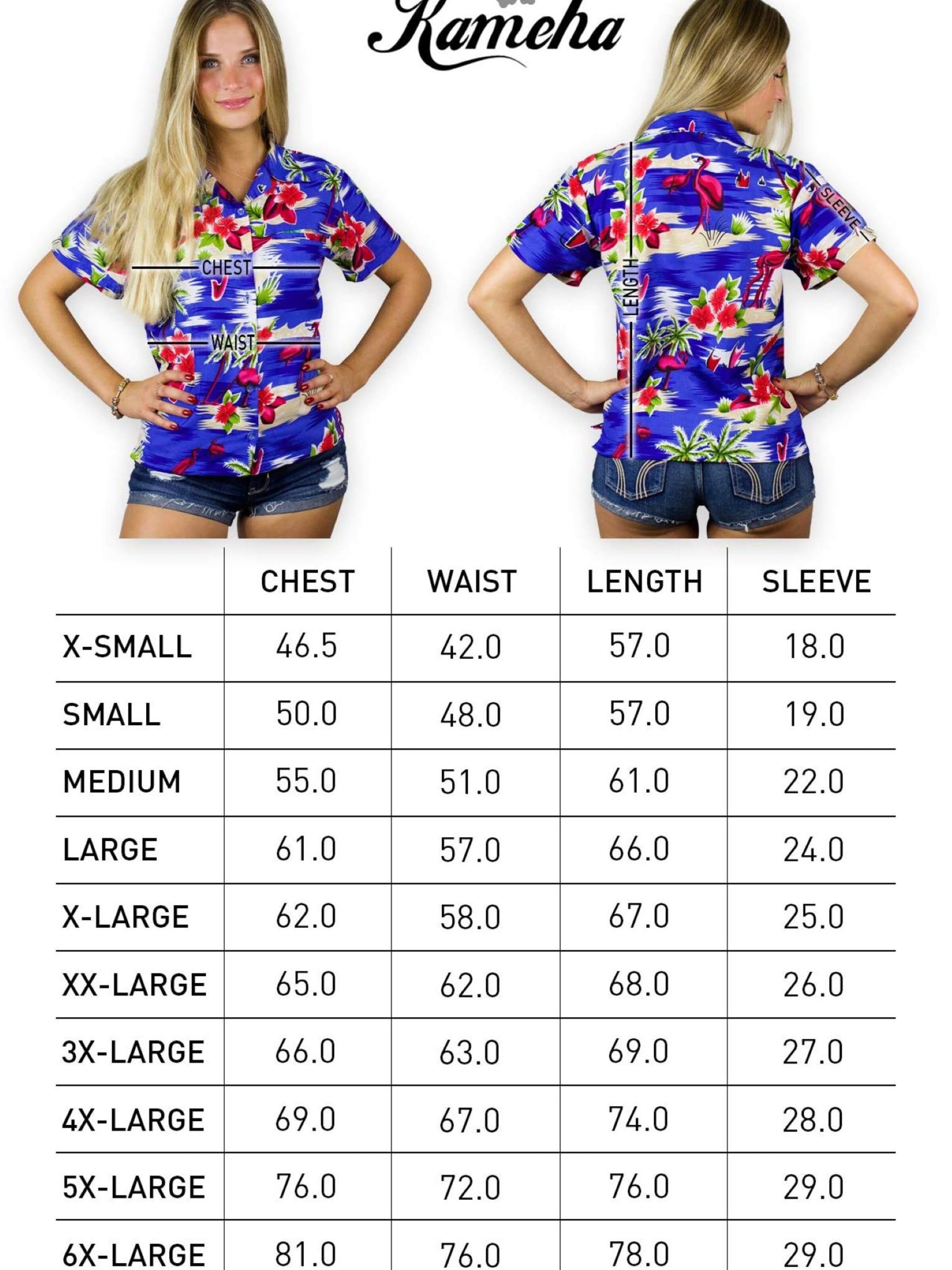 King Kameha Blouse 'Flamingos' in Blauw