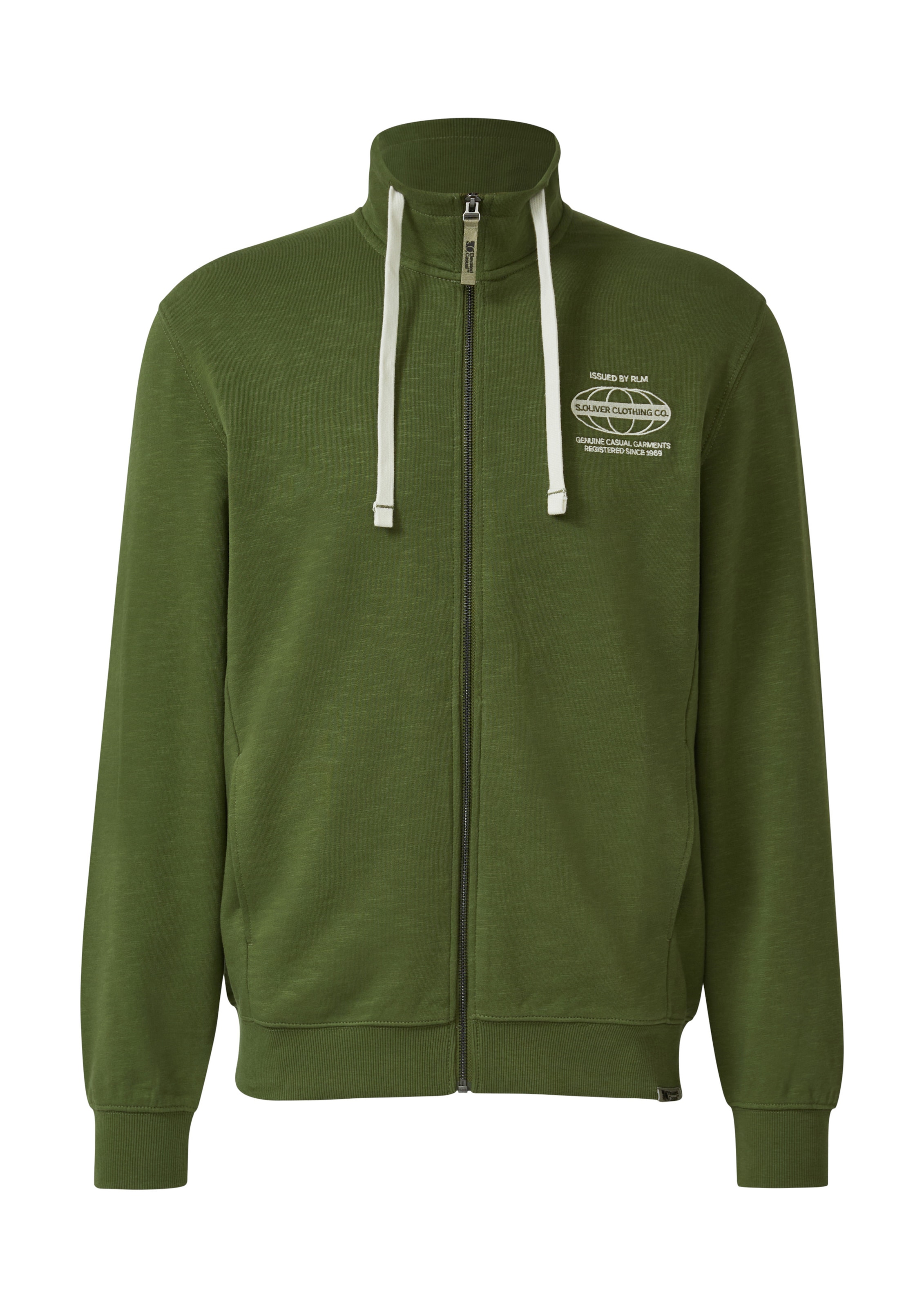 s.Oliver Sweatvest in Groen: voorkant