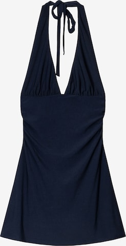 BershkaLjetna haljina - plava boja: prednji dio