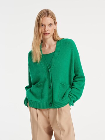 OPUS Knit Cardigan 'Dewina' in Green: front