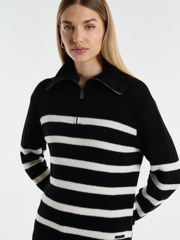 BIG STAR Sweater 'Stripalia' in Black