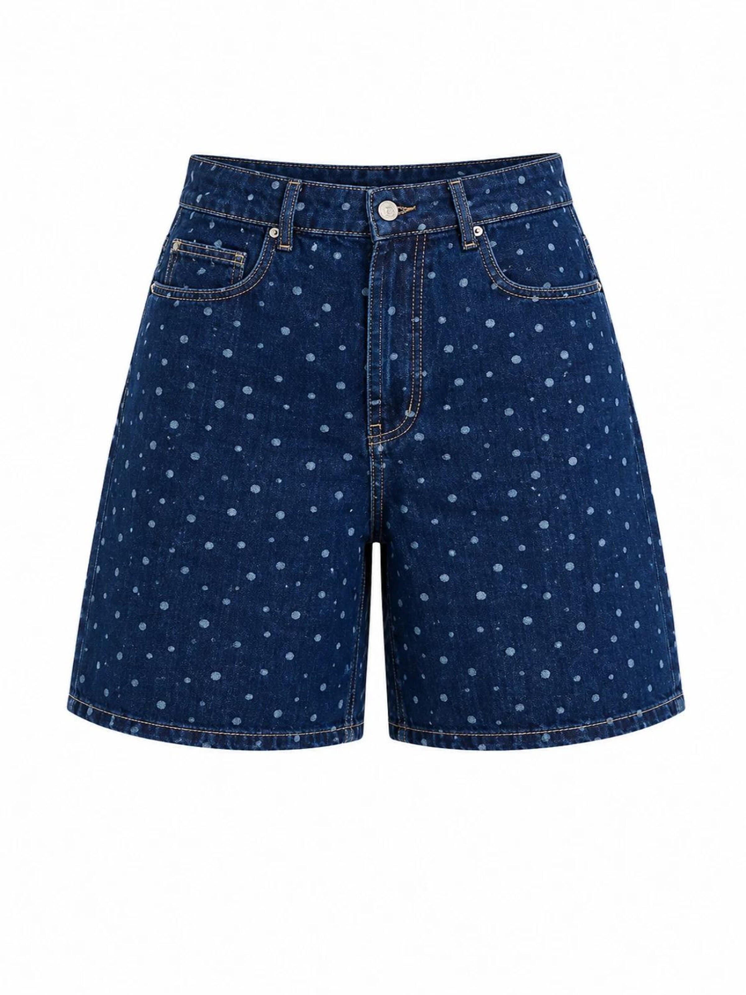 IT'S BASIC Regular Jeans 'POLKA MINI DENIM SHORT'‌‌‌‌‌‌ in Blau