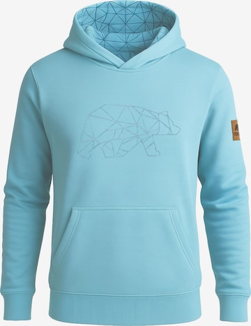 FORSBERG Sweatshirt 'Hoodie mit gesticktem Polygonbär' in Blue: front