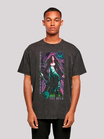 F4NT4STIC Shirt 'The Witcher Fortune Favours The Bold Netflix TV Serie' in Zwart: voorkant