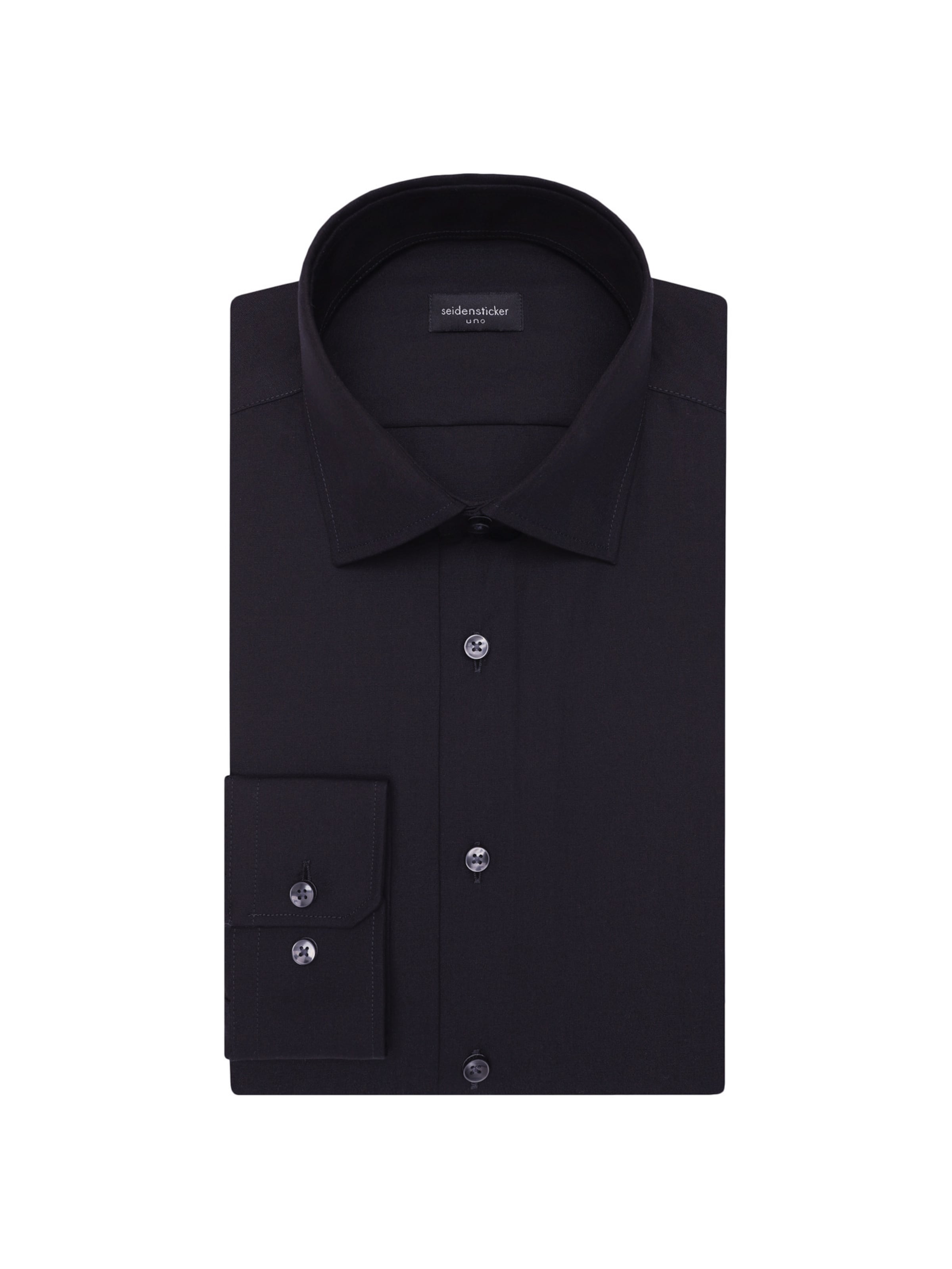 SEIDENSTICKER Slim Fit Businesshemd in Schwarz