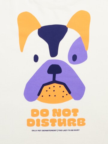 DillySocks T-Shirt 'Do Not Disturb' in Weiß
