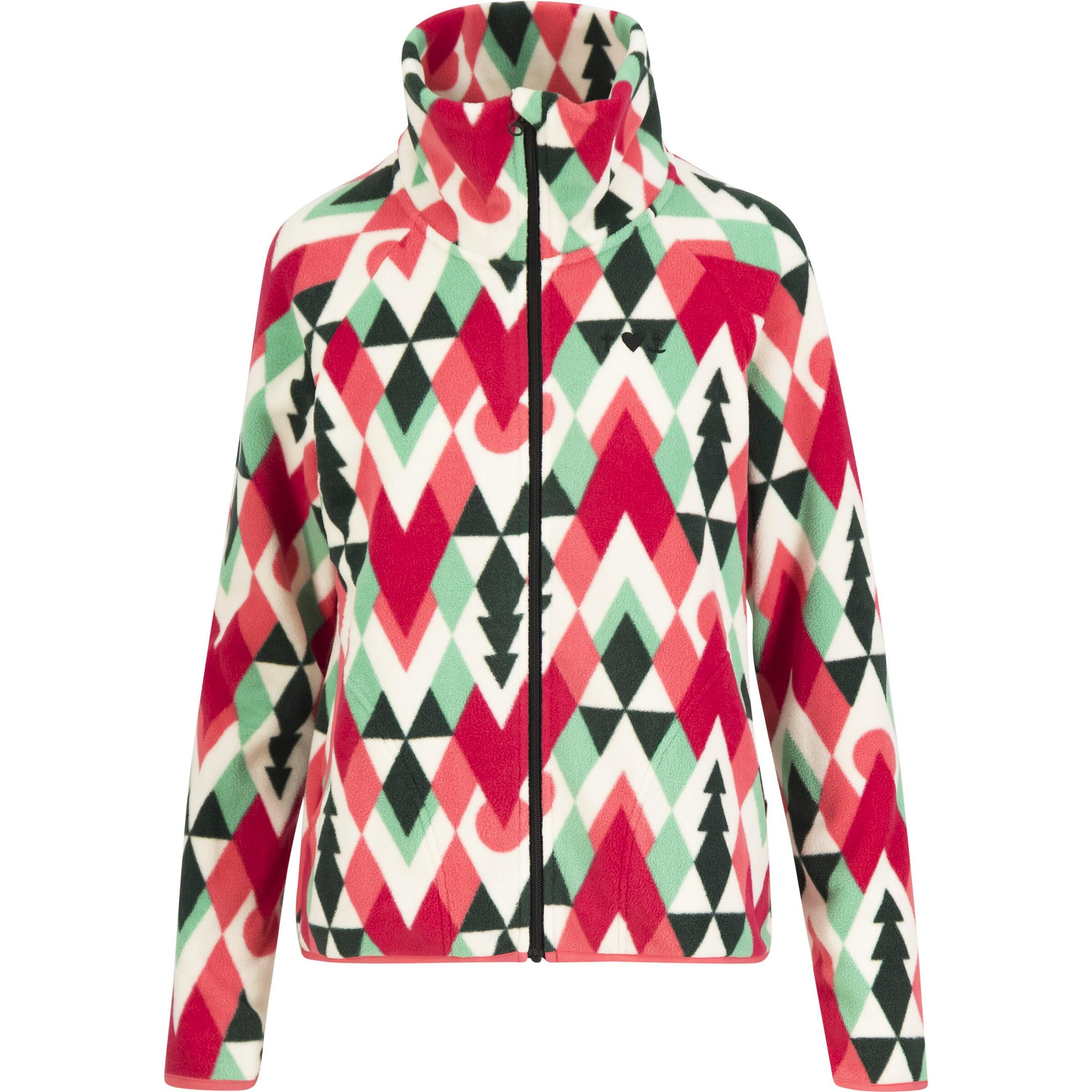 Blutsgeschwister Fleecejacke in Rot: Vorderseite