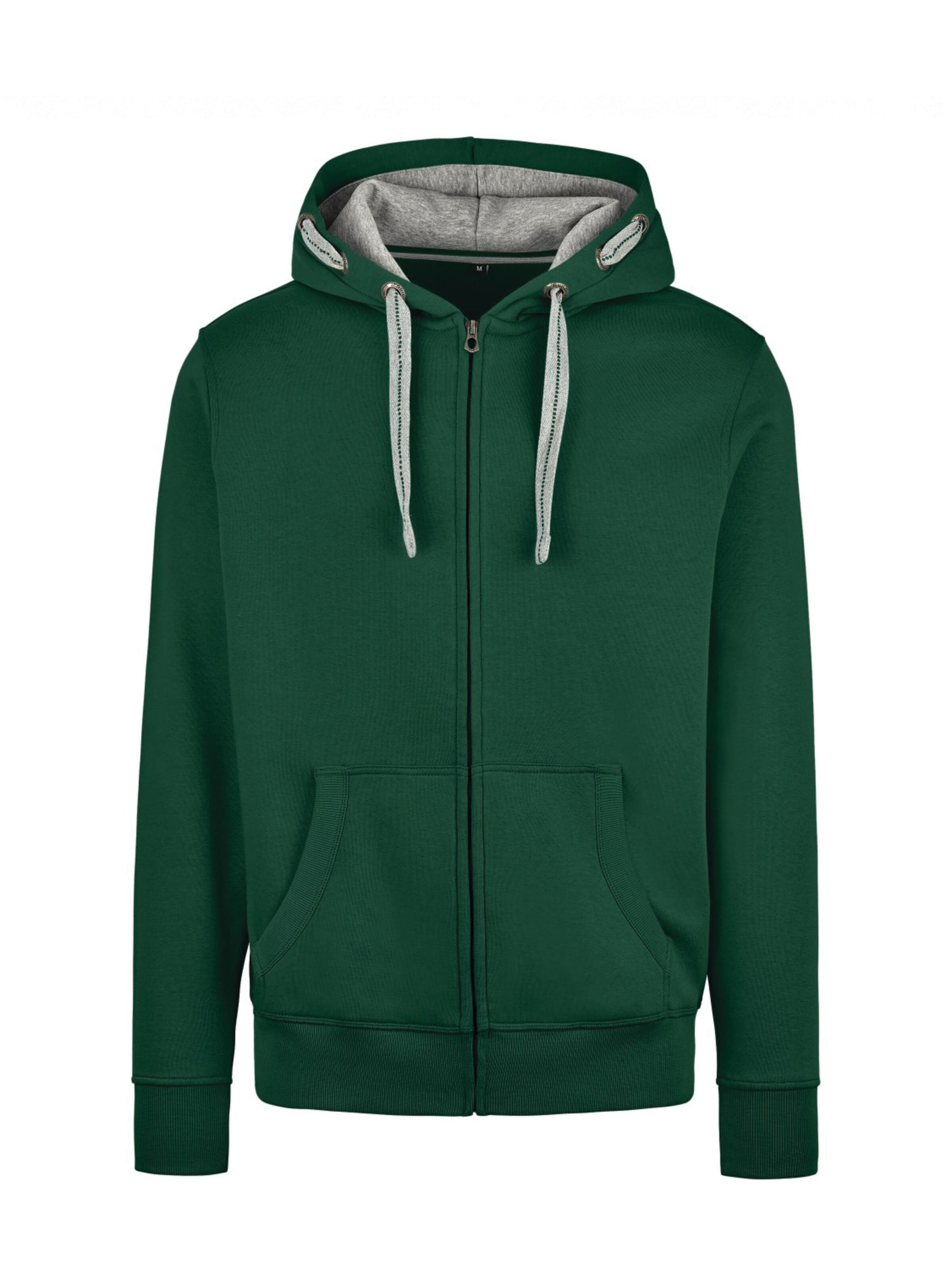 Prolazon Sweatvest 'Fighter Zip Hoodie' in Groen: voorkant