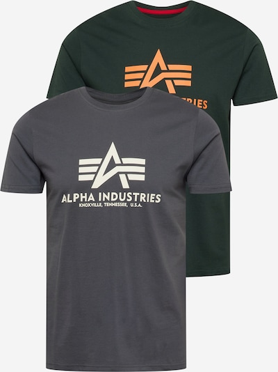 ALPHA INDUSTRIES Majica veličine XS u siva / kraljevski zelena / svijetlonarančasta / bijela, Pregled proizvoda