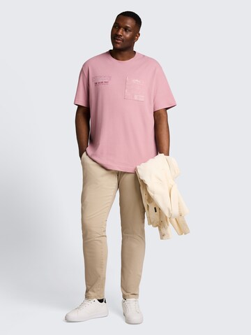TOM TAILOR Men + T-Shirt in Pink