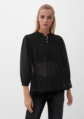 Camicia da donna di QS in nero: frontale