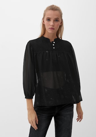 QS by s.Oliver Blouse in Zwart: voorkant
