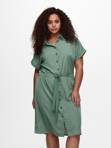 ONLY Carmakoma Košeľové šaty 'Diega' - Zelená: predná strana