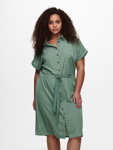 ONLY Carmakoma Skjortklänning 'Diega' i grön: framsida