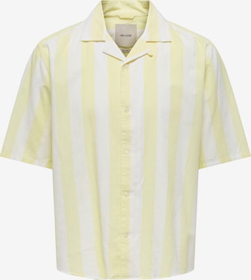Only & Sons - Comfort Fit Camisa 'ONSTES' em amarelo: frente
