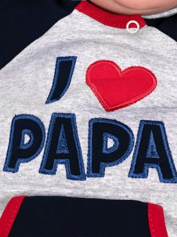 Baby Sweets Overall ' I love Mama & Papa ' in Grijs