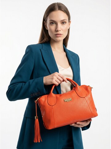 Borsa a mano 'Borsa a Mano Donna Pelle Vacchetta 100% - Modello Lucca Baldinini' di Baldinini Trend in arancione