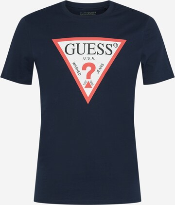 T-Shirt GUESS en bleu : devant