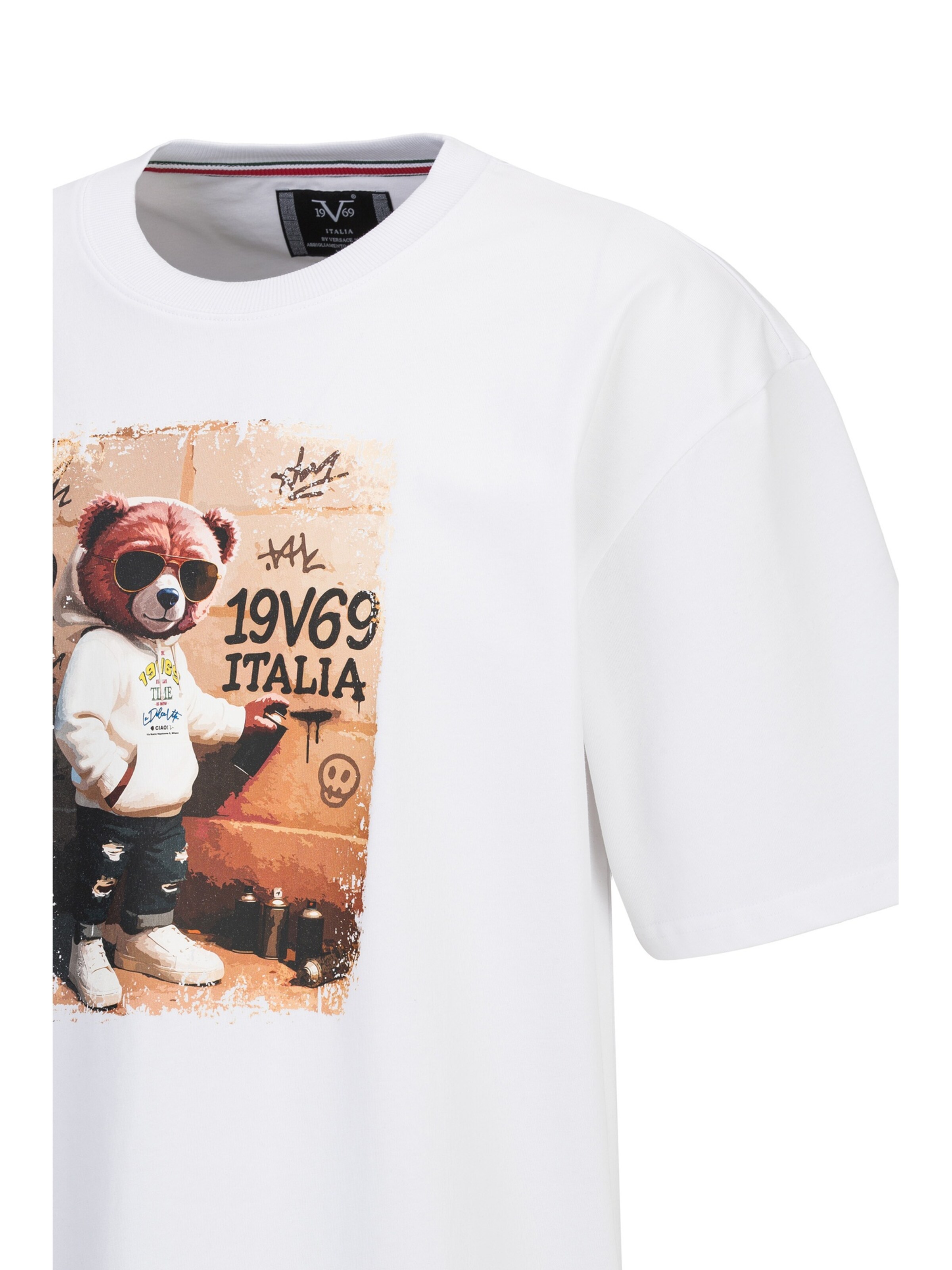 T-Shirt 'Tamaro' 19V69 ITALIA en blanc