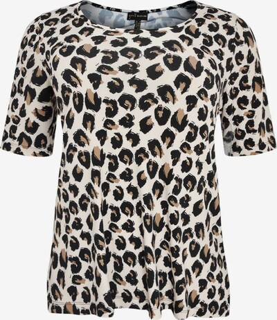 Yoek T-shirt ' Feline ' in beige / braun / schwarz, Produktansicht
