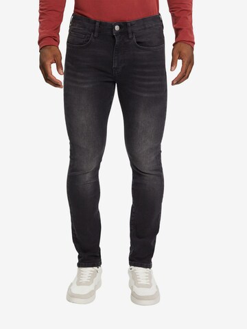 ESPRIT Slimfit Jeans in Zwart: voorkant