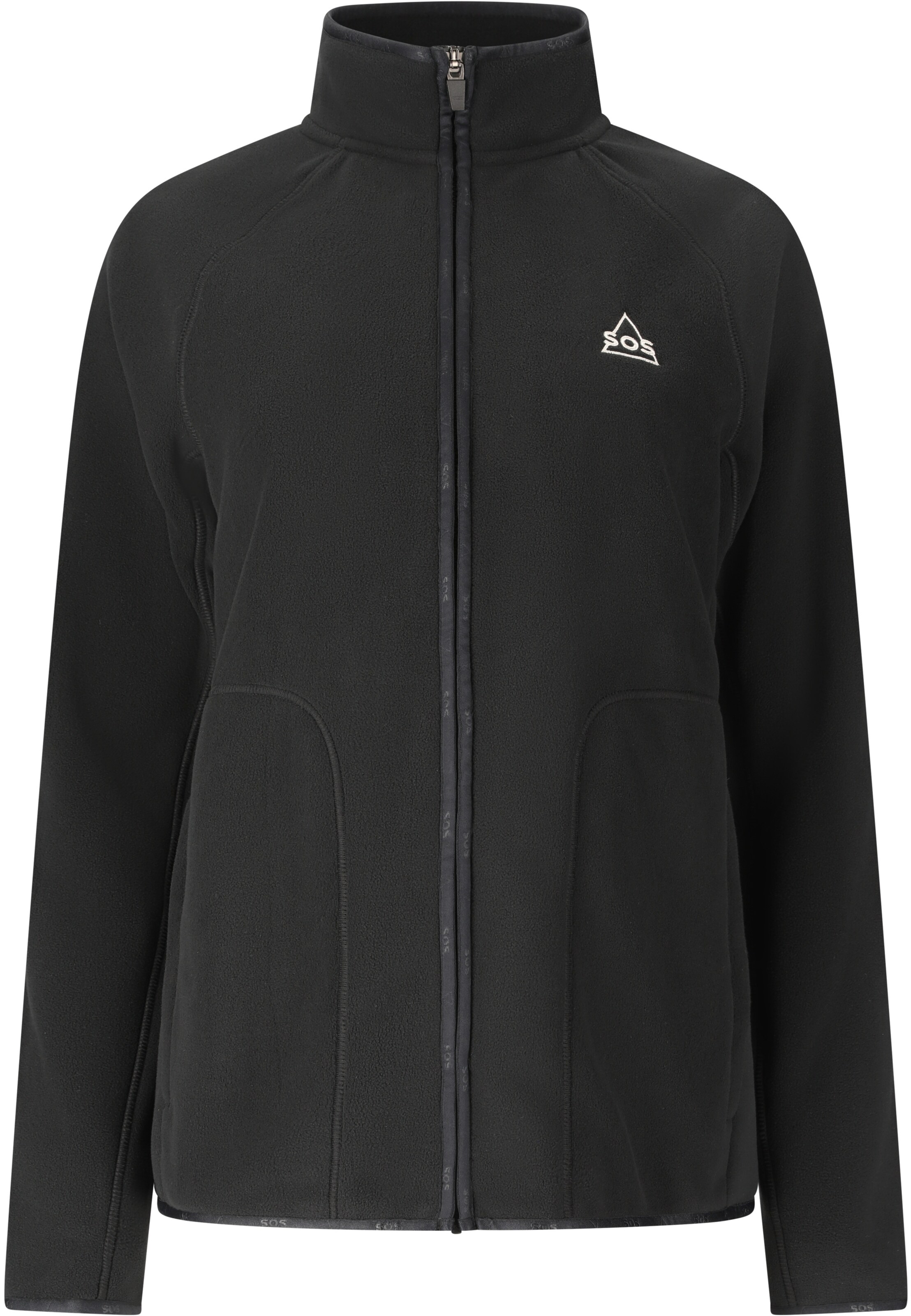 SOS Functionele fleece jas 'Munson' in Zwart: voorkant