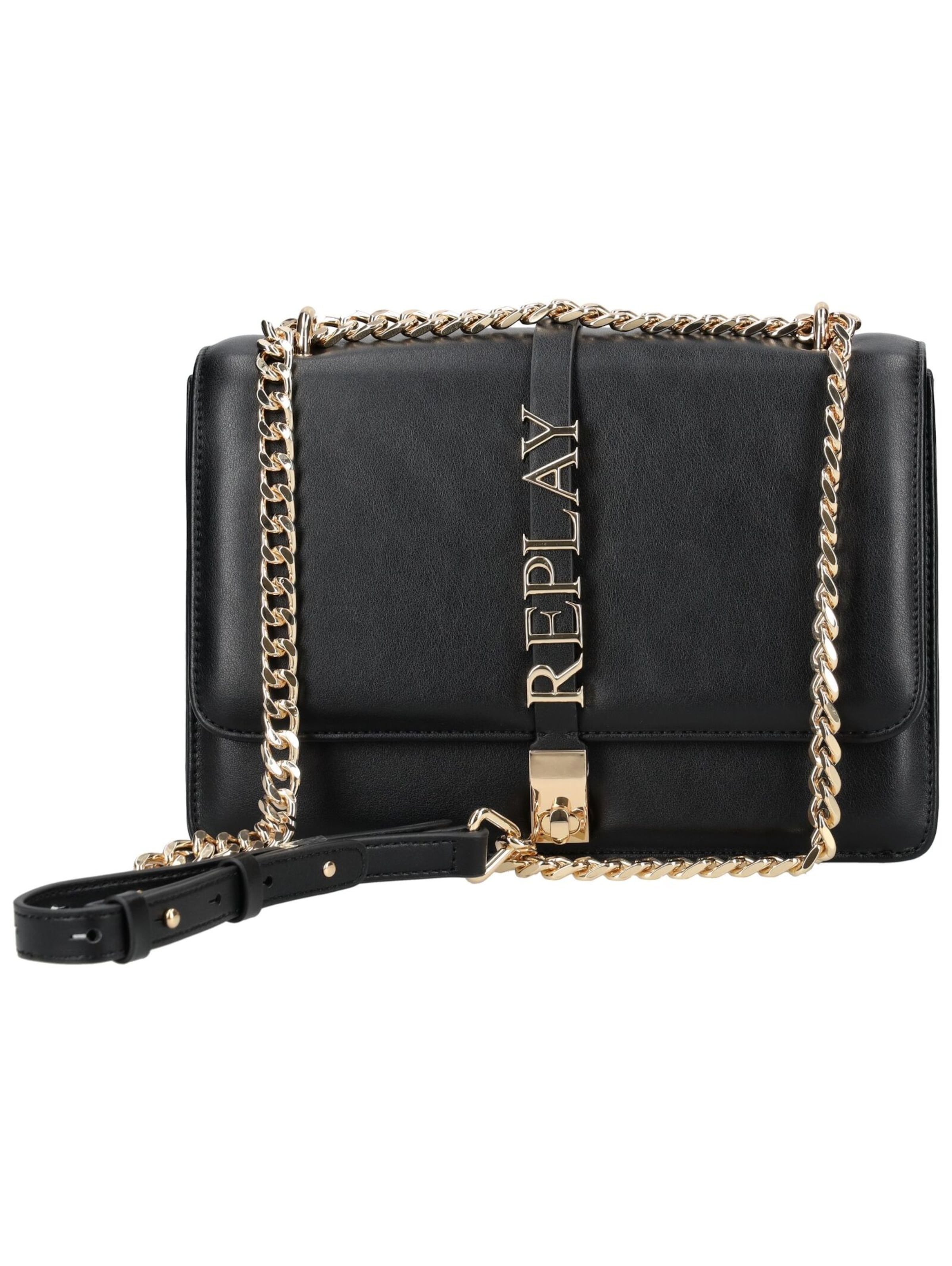 REPLAY Õlakott, värv must: eest vaates