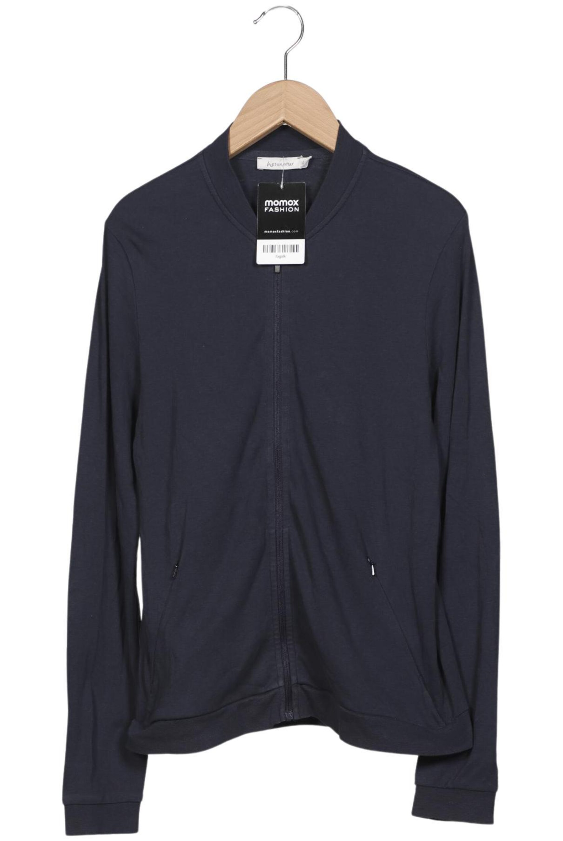 hessnatur Sweatshirt & Zip-Up Hoodie in S in Blue: front