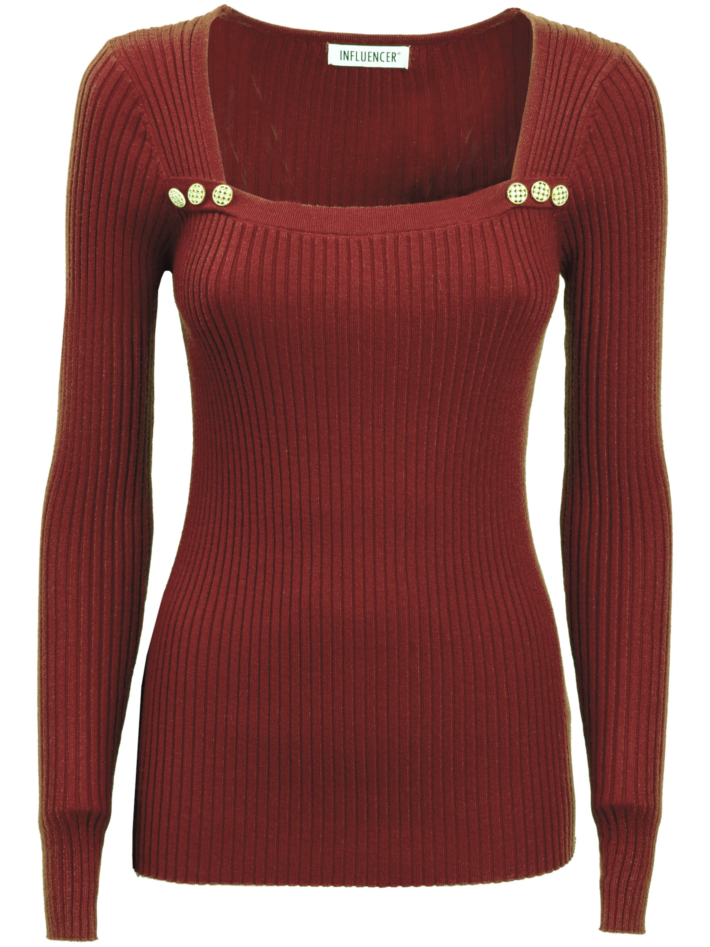 Influencer Pulover | rjava barva: sprednja stran
