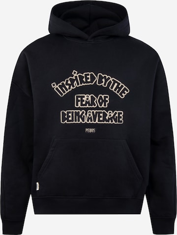 Pequs Sweatshirt 'INSPIRED BY THE FEAR' in Schwarz: predná strana