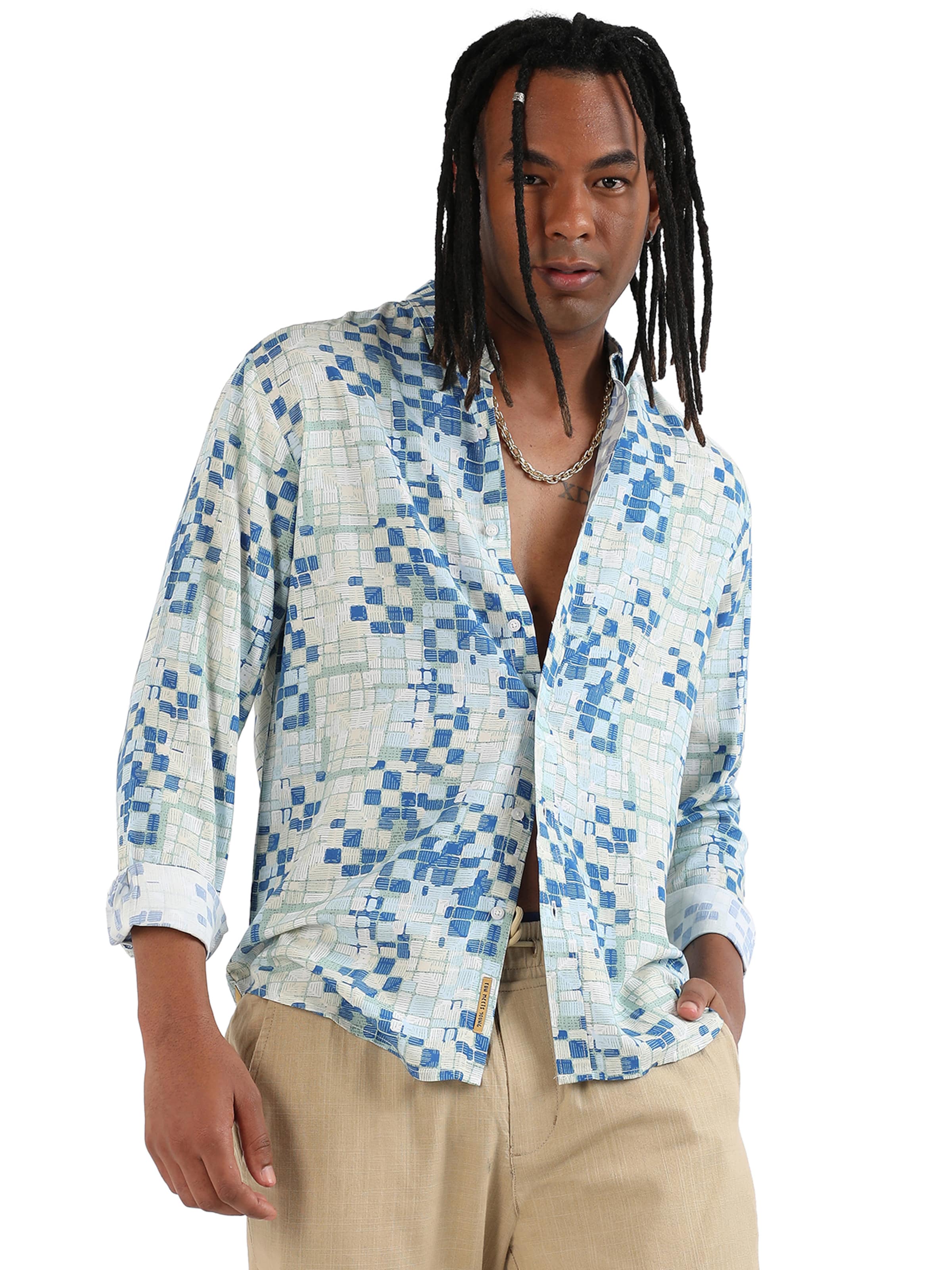 Regular fit Camicia 'Landon ' di Campus Sutra in blu: frontale