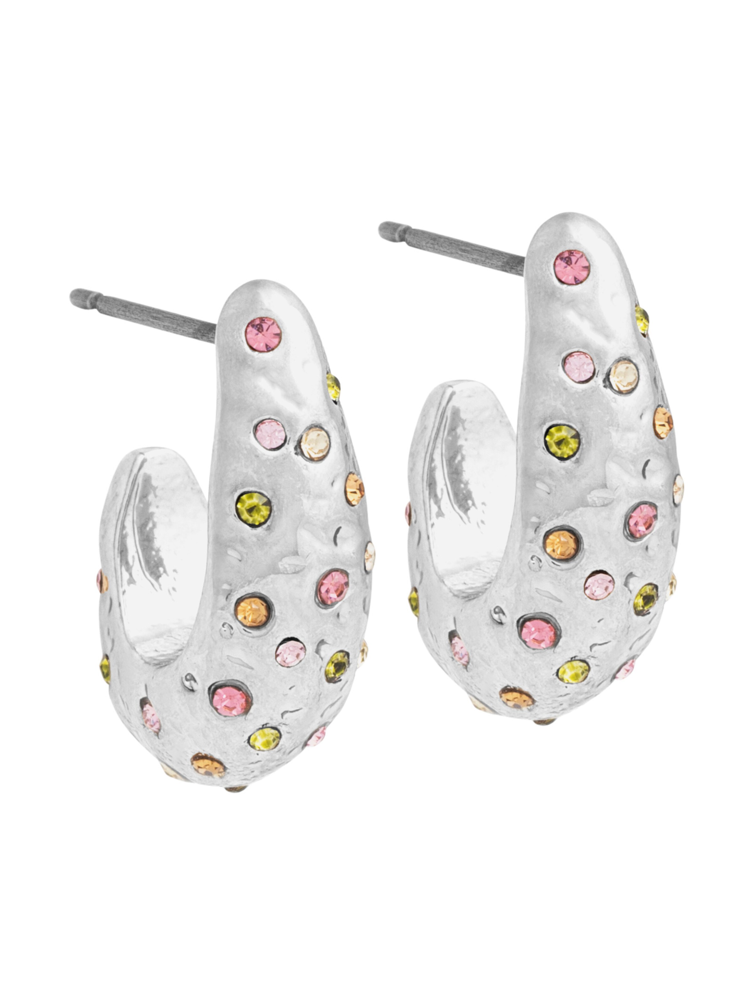 A&C Oslo – Nordic Design Jewellery Oorbellen 'Steel - Satin' in Zilver: voorkant