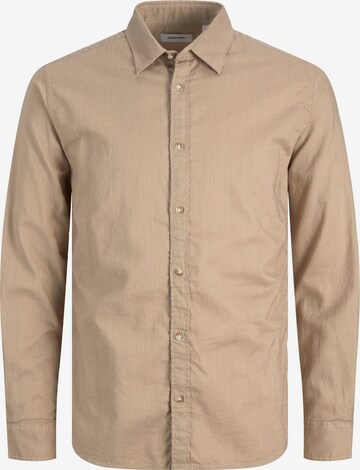 JACK & JONES Slim fit Overhemd in Beige: voorkant