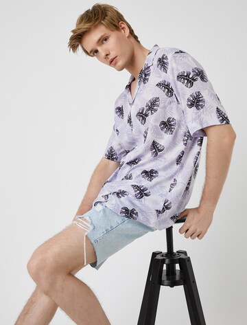 Koton Regular fit Button Up Shirt in Purple